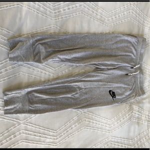 Cream/Gray Cropped Nike Sweatpants